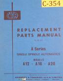 CVA-Kearney & Trecker-CVA Kearney trecker, Single Spindle Automatics, A Series, Parts Manual 1967-A-20-A12-A16-A20-Series A-01